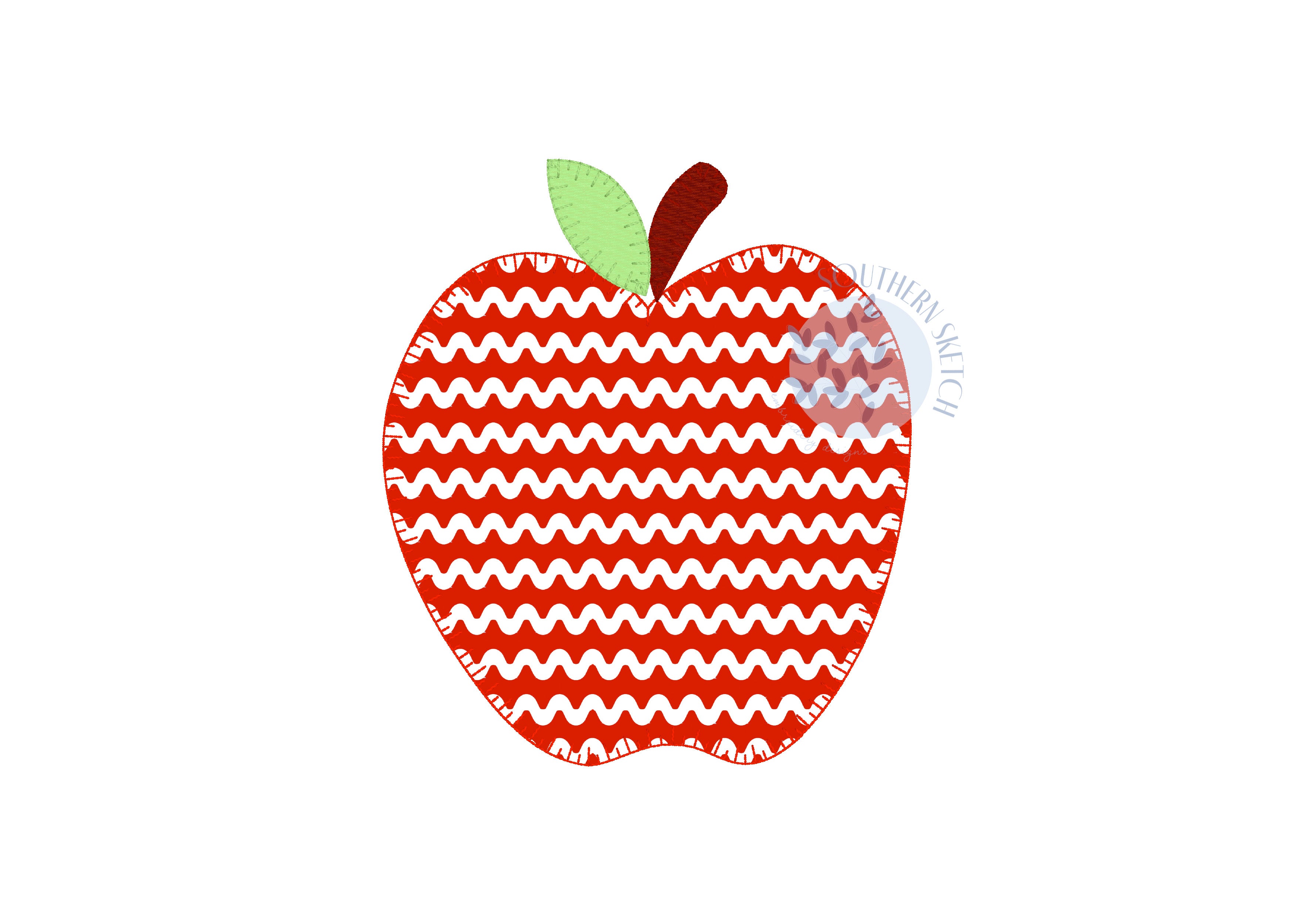 Applique Apple Back to School Machine Embroidery Design E Blanket