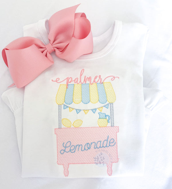 Lemonade Stand Sketch Fill Light Fill Classic Southern Style Summer Machine Embroidery Design 4x4, 5