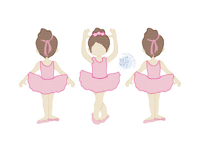 Sketch Girl Ballerina Trio