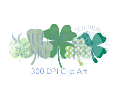 St. Patrick's Day Clover .png Watercolor Clip Art