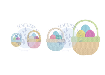 Mini Fill Easter Egg Baskets Machine Embroidery Design