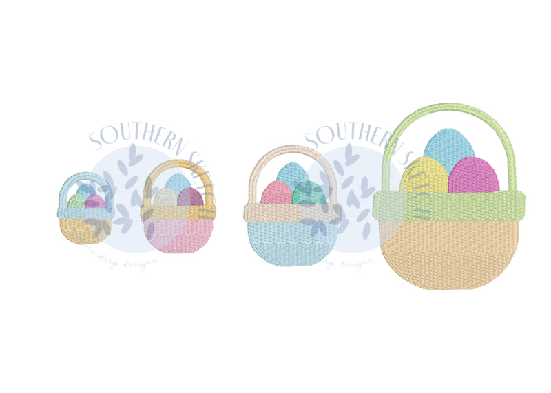 Mini Fill Easter Egg Baskets Machine Embroidery Design
