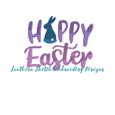 Easter Bunny Fill Stitch Linen Machine Embroidery Design