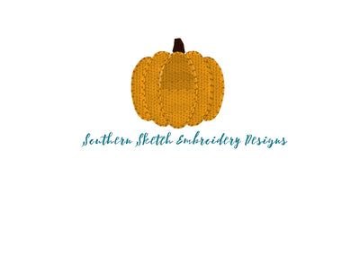 Mini Fill Stitch Pumpkin Machine Embroidery Design 