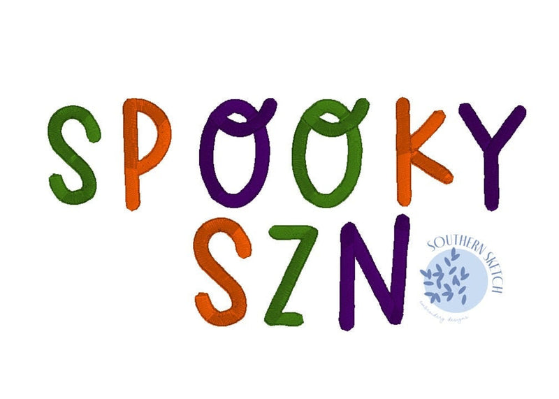 Spooky Szn Halloween Satin Stitch Lettering