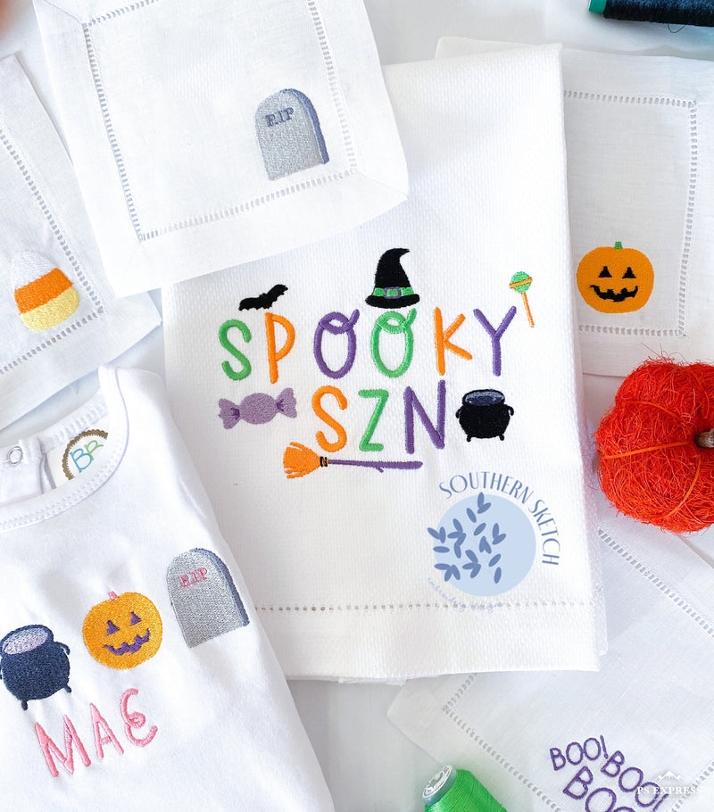 Spooky Szn Halloween Satin Stitch Lettering