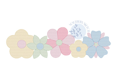 Spring Flower Patch Machine Embroidery Design File
