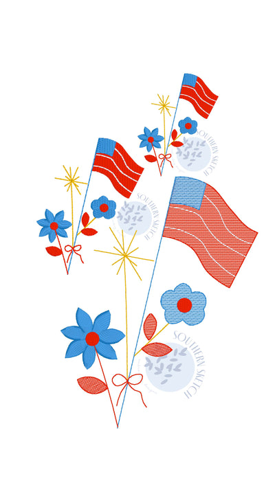 4th of July Patriotic Florals