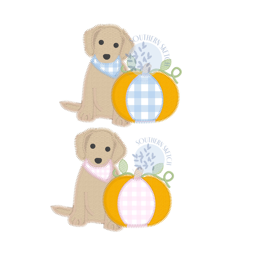 パンプキンCustom Illustrated  うるせー！ Bundle Sketch Fill, Mini Fill Stitch, Applique Pumpkin Puppy