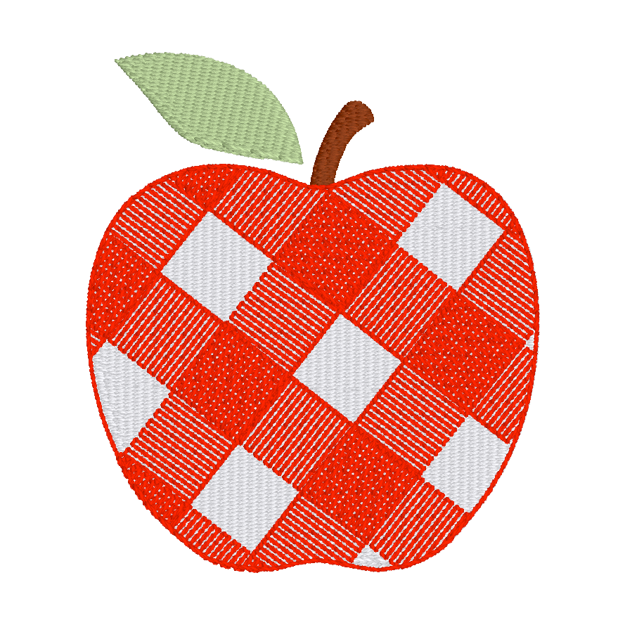 Mini Fill Stitch Gingham Apples Machine Embroidery Design File Instant ...