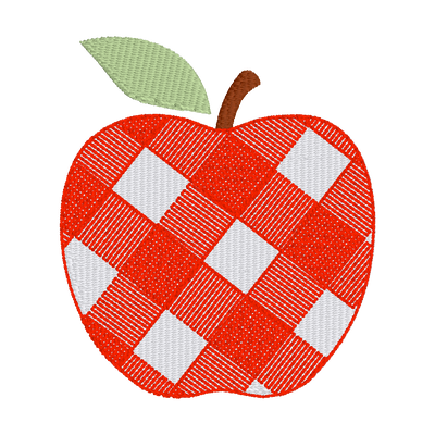 Mini Fill Stitch Gingham Apple