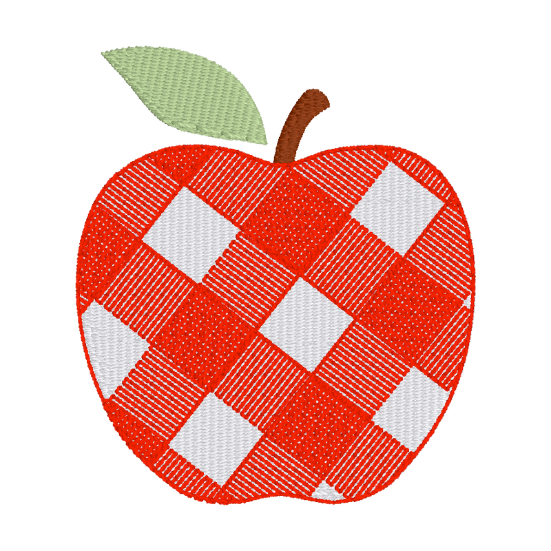 Mini Fill Stitch Gingham Apple