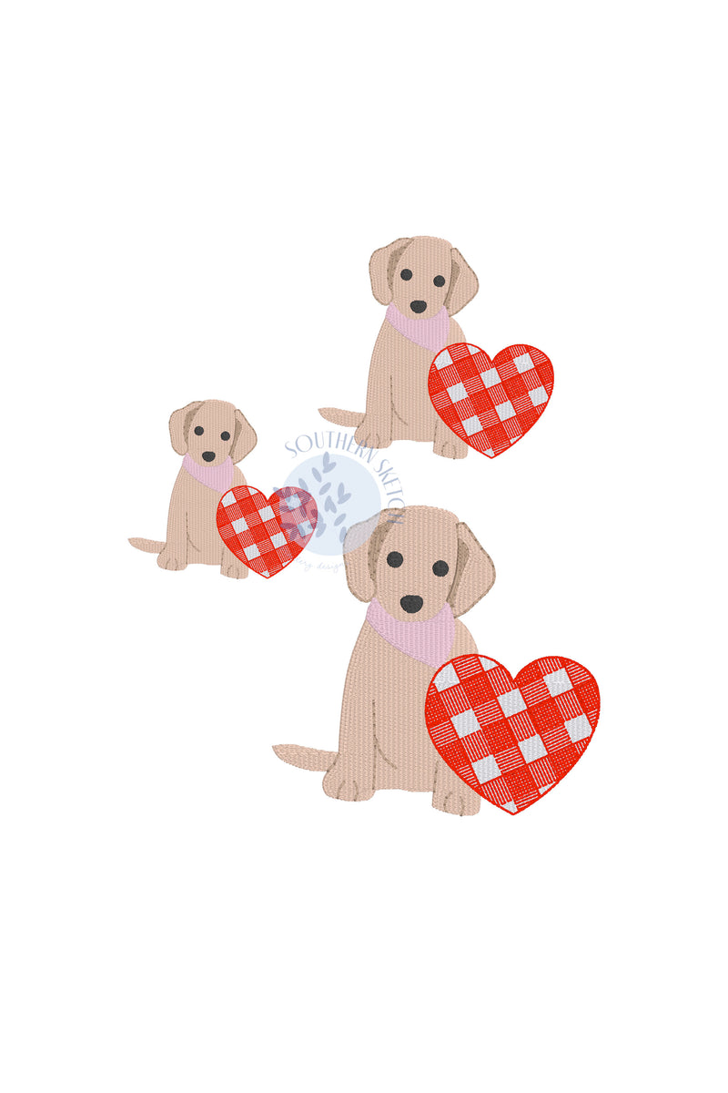 Mini Gingham Heart Puppy