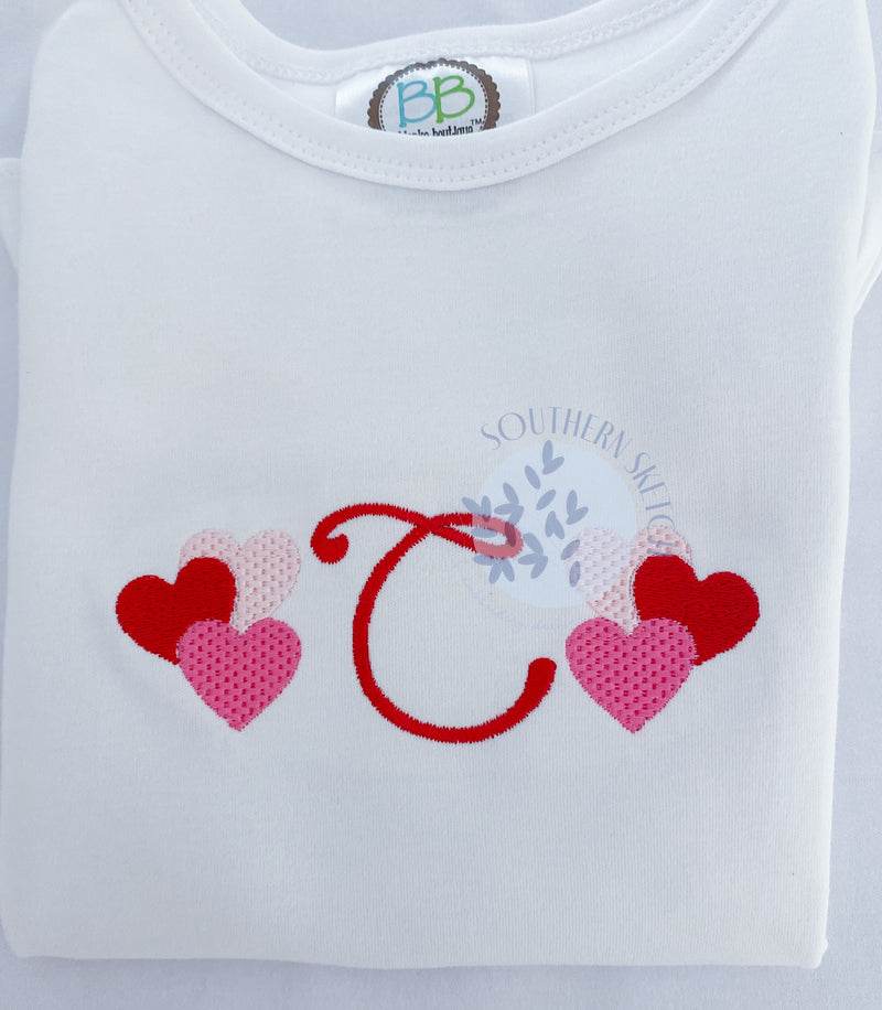 Mini Fill Stitch Heart Cluster Machine Embroidery Design