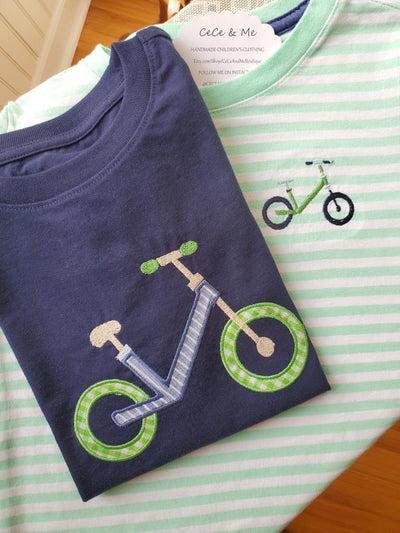 Balance Bike Applique Machine Embroidery Design