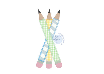 Applique Pencils Back to School Machine Embroidery Design Zig Zag Stitch Fall Instant Digital Download 4x4, 5", 5x7, 6x10