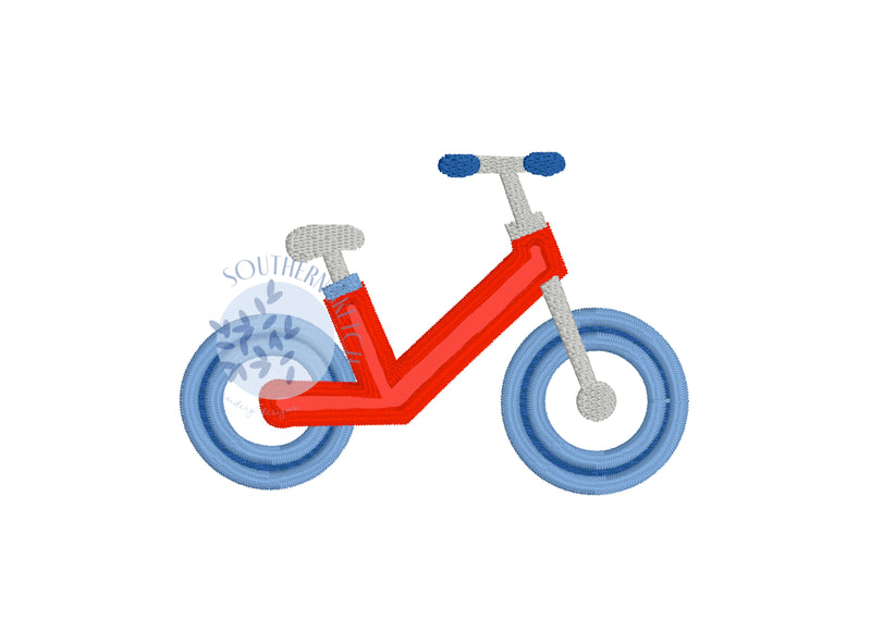 Balance Bike Applique Machine Embroidery Design