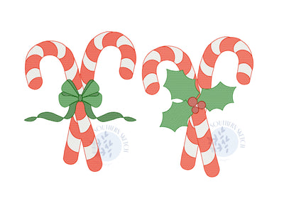 Christmas Holly Candy Canes