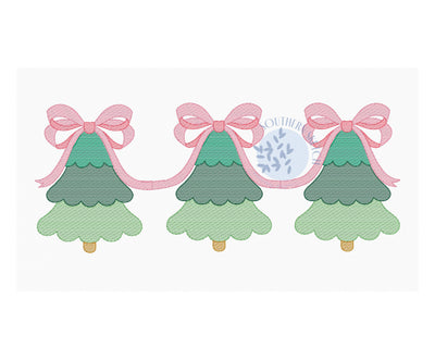 Sketch Christmas Tree Bow Trio