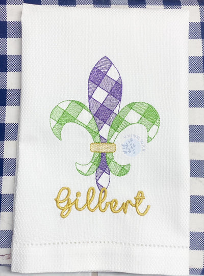 Gingham Fleur De Lis