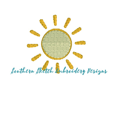 Mini Fill Spring Summer Sun Machine Embroidery Design
