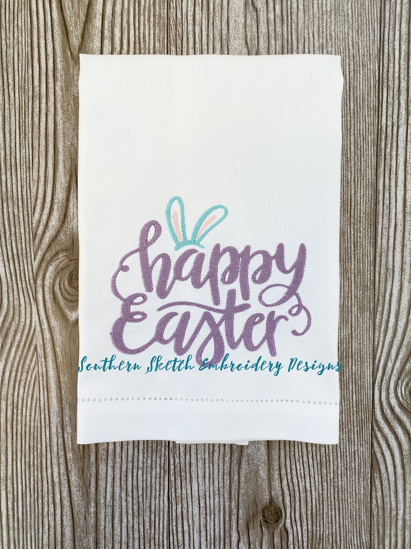 Easter Bunny Ears Fill Stitch Linen Machine Embroidery Design
