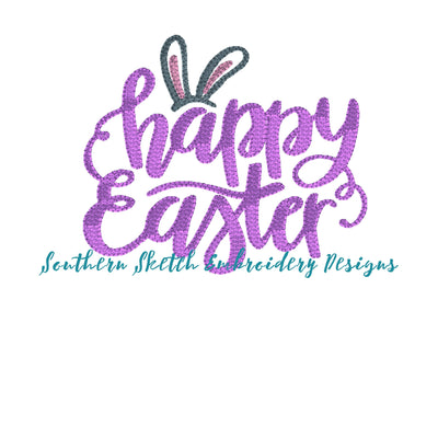 Easter Bunny Ears Fill Stitch Linen Machine Embroidery Design