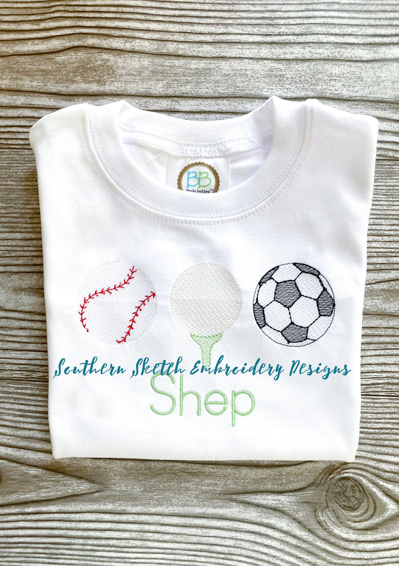 Build Your Own Sketch Sports Bundle Machine Embroidery Design