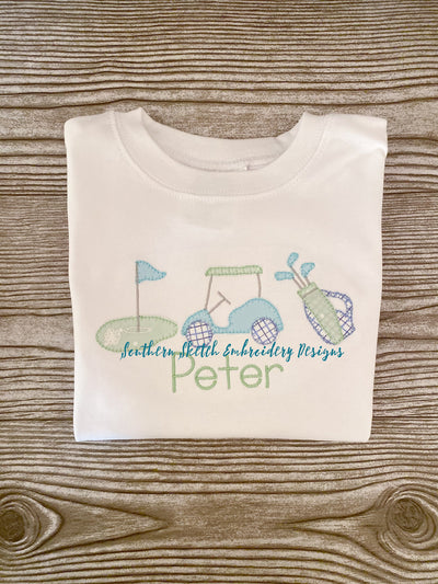 Applique Golf Trio Machine Embroidery Design