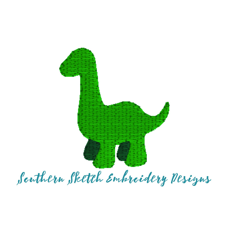 Mini Fill Stitch Dinosaur Machine Embroidery Design
