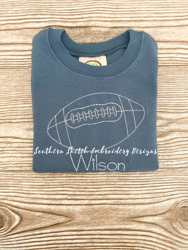 Bean Stitch Football Machine Embroidery Design 