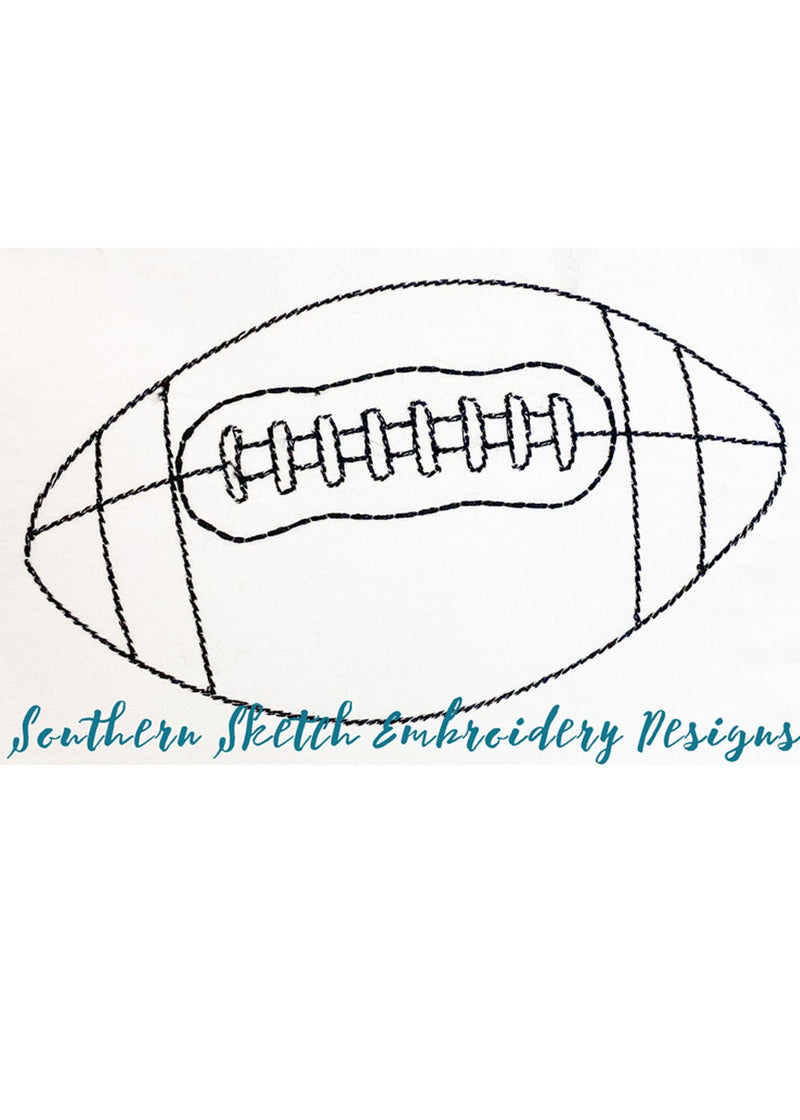 Bean Stitch Football Machine Embroidery Design 