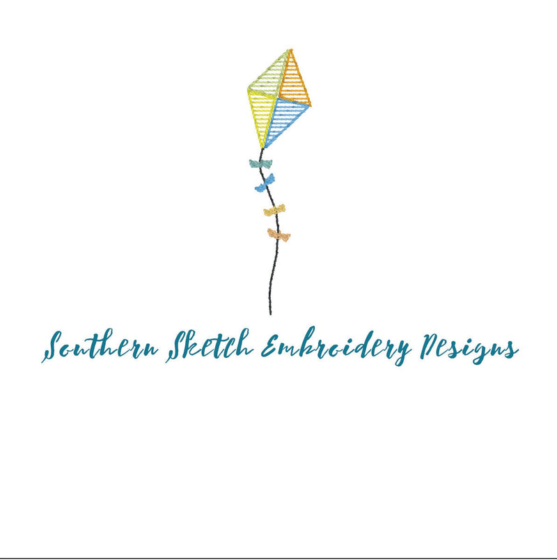 Sketch Kite Spring Summer Machine Embroidery Design 