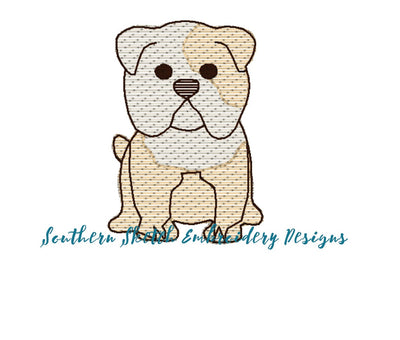 Mini Sketch Bulldogs Machine Embroidery Design File