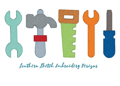 Applique Tools Hammer, Wrench, Screwdriver, Saw Machine Embroidery Design