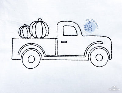 Bean Stitch Fall Pumpkin Truck