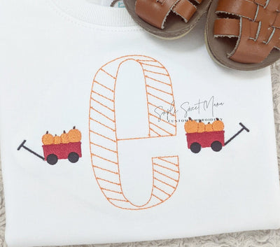 Mini Fill Stitch Pumpkin Wagon Machine Embroidery Design