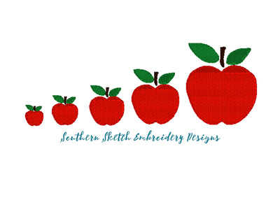Apple Bookends Mini Fill Stitch Machine Embroidery Design – Southern Sketch  Designs