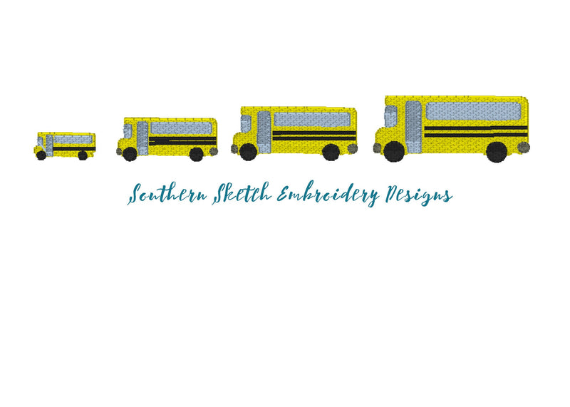 Mini Fill Stitch School Bus