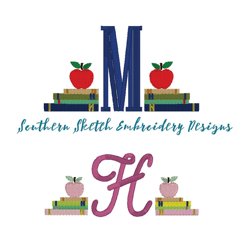 Apple Bookends Mini Fill Stitch Machine Embroidery Design