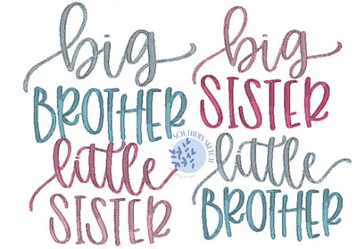 Big Sister Little Sister Big Brother Little Brother Machine Embroidery Design