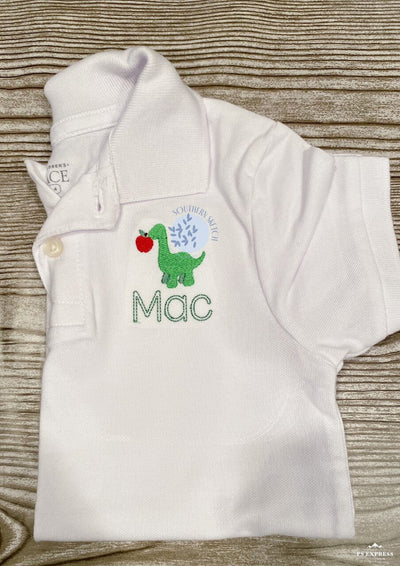 Apple Dinosaur Mini Fill Stitch Machine Embroidery Design
