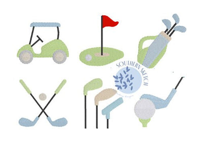 Mini Fill Stitch Golf Machine Embroidery Designs. 