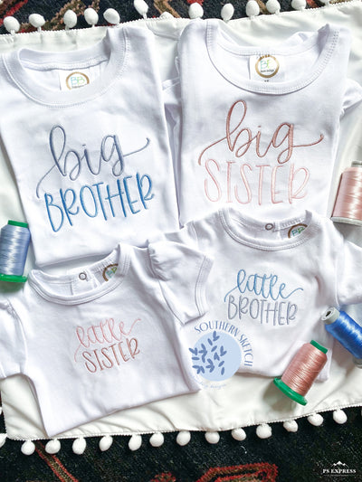Big Sister Little Sister Big Brother Little Brother Machine Embroidery Design