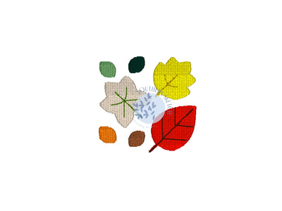 Mini Fill Stitch Fall Leaf Leaves Machine Embroidery Design