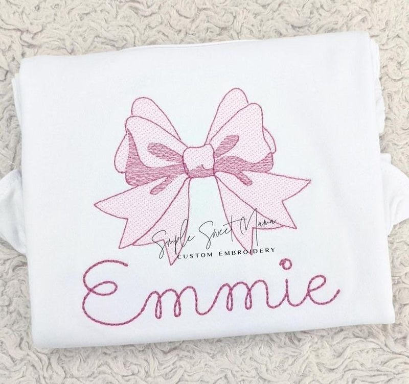 Sketch Bow Machine Embroidery Design 