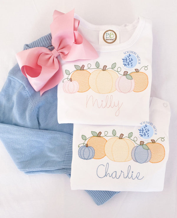 Sketch Fall Pumpkin Patch Machine Embroidery Design