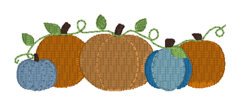 Mini Fill Stitch Fall Pumpkin Patch Machine Embroidery Design