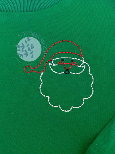 Christmas Bean Stitch Santa Machine Embroidery Design