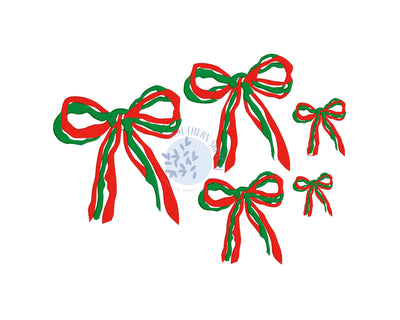 Satin Stitch Two Toned Girl Christmas Bow Machine Embroidery Design